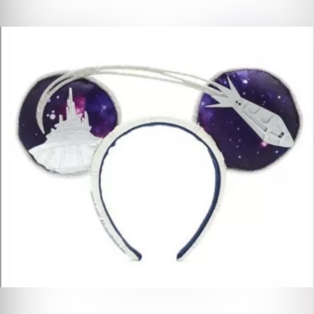 Disney Parks Mickey Mouse The Main Attraction Space Mountain Ear Headband Auth